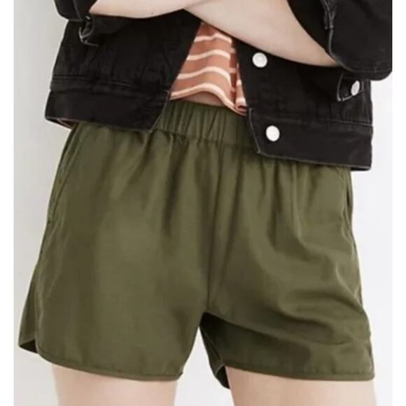**3 for $11.00***Madewell Pull On Shorts Olive Green Pockets Elastic Women’s XXS - Picture 1 of 6